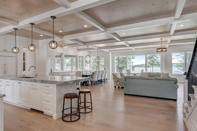 Open living space that have kitchen, living room and dining