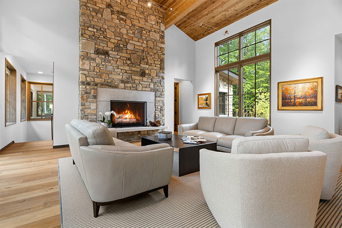 Beige chairs in living room