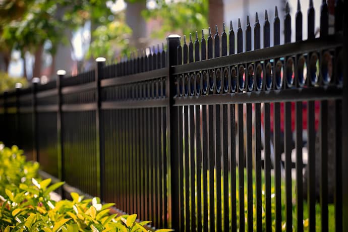 black metal fence