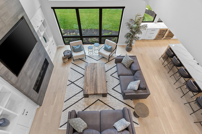 Ariel view of a living room