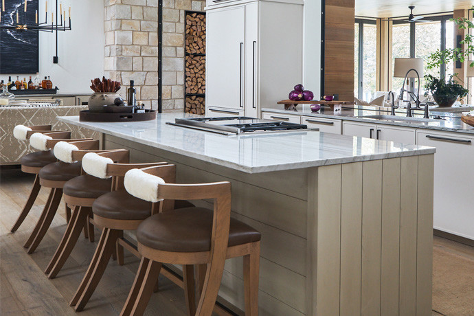 Kitchen island with chairs