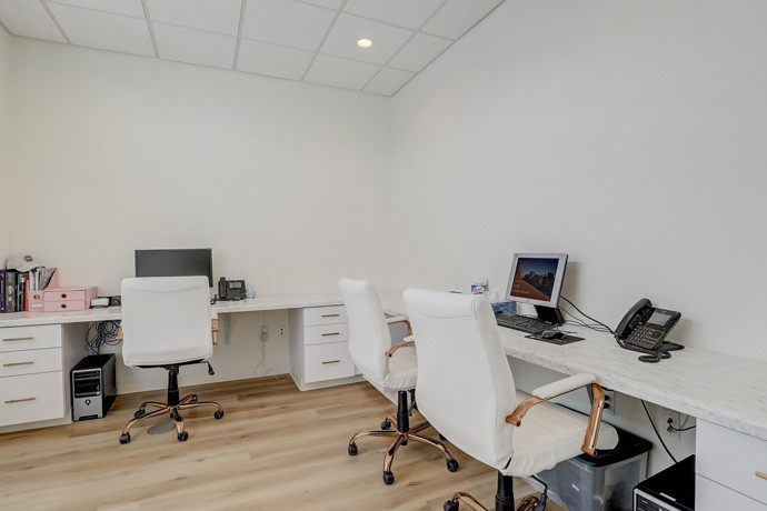 Multiple office table and chair set up