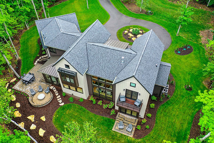 Elegant Gibraltar Home in the wood by the water in Door county.